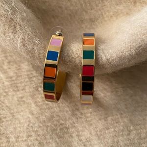 Jcrew colorful hoop earrings